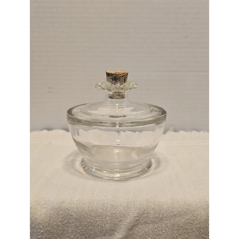 Vintage Clear Designed Glass Decanter Cork Stopper 3.5